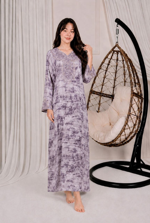 Mkhouar long brodé femme mauve – Dynasty Maroc